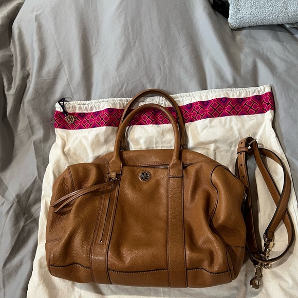 Tory Burch Brown Pebbled Leather Brody Satchel - Picture 5 of 7